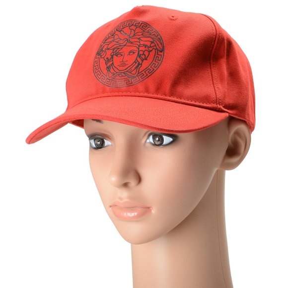 Versace Unisex Logo Print Medusa Head Red Baseball Cap Hat size 57 main image 4
